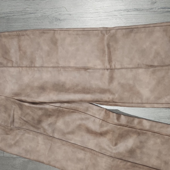 Fashion Nova Stylish Brown Faux Leather Wash Pants Size S - Picture 3 of 6